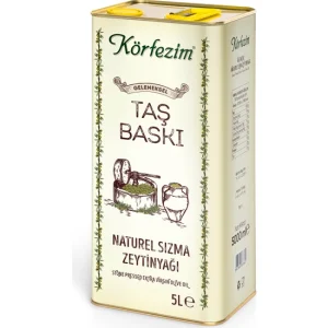 Körfezim Taş Baskı Soğuk Sıkım Zeytinyağı 5lt Teneke